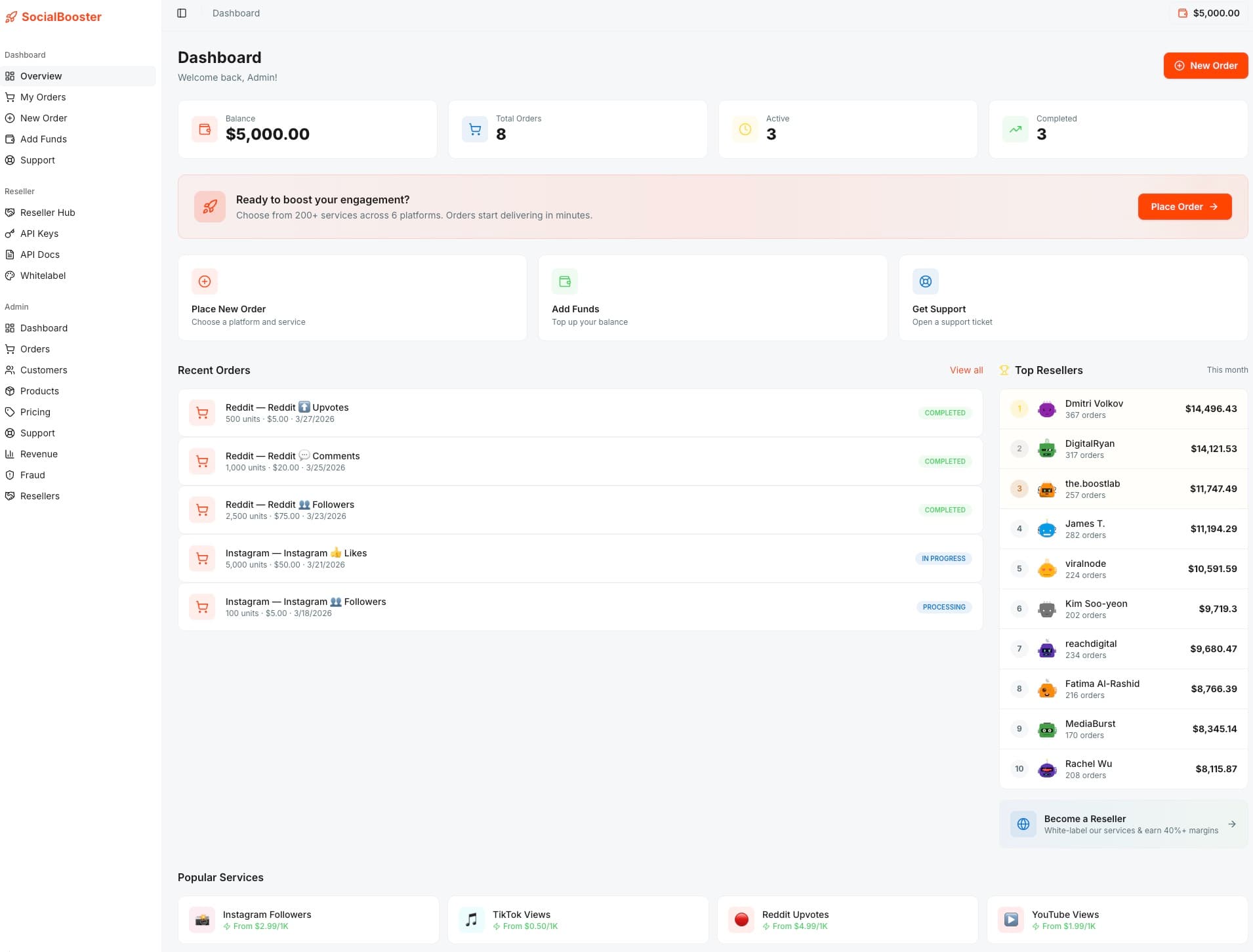 SocialBooster Order Flow